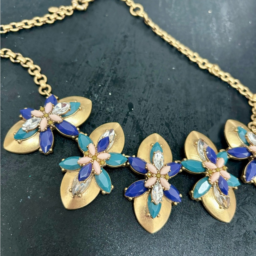 Teal, pink, and periwinkle necklace-approx. 20”